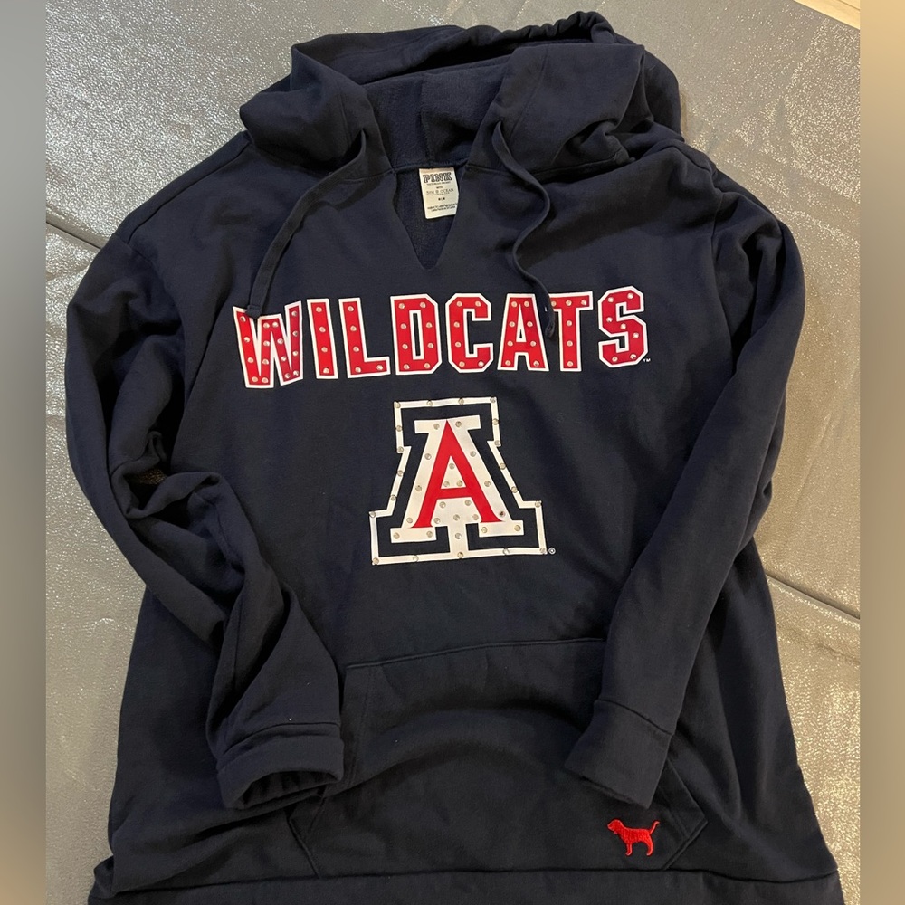 Navy University of AZ Sweatshirt w rhinestones from Pink